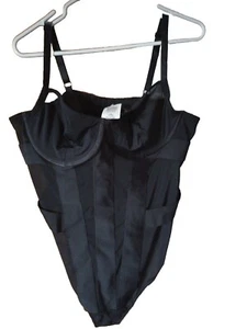 TORRID Curve Black Strappy V Front Bodysuit w/Mesh Size 2X NWT - Picture 1 of 7