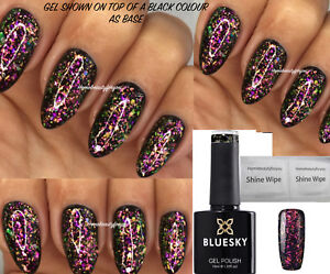 Bluesky Gel Polish Galaxy 02 Chameleon Flakes Nail UV LED Soak Off, ANY 2 = FILE