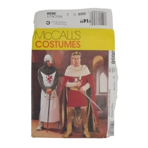McCalls 3658 Mens Camelot Costume Pattern Sz L-XL Uncut Knight King Medieval Ren - Picture 1 of 8