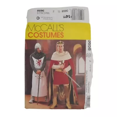 McCalls 3658 Mens Camelot Costume Pattern Sz L-XL Uncut Knight King Medieval Ren - Image 1 of 4