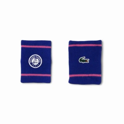 Lacoste Roland Garros Sports Wristband RL8743-55G BDM Tennis Racket Band 2pc NWT - Image 1 of 4