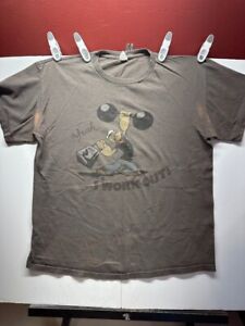 VTG Popeye Graphic Print Crew Neck Short Sleeve Distressed size LG Mens T-shirt