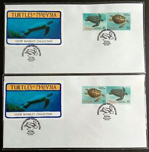 1995 Malaysia Marine Life Turtle 4v Stamps (se-tenant A & B) on 2 FDC (booklet)