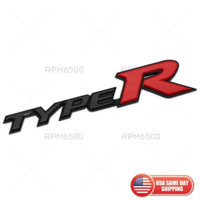For Honda Type R Racing Sport Black Red Rear Tailgate Emblem Badge Logo OEM ABS - Image 1 of 4