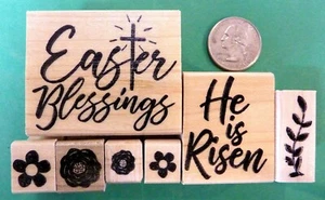 Pascua religiosa, juego de sellos de goma montados en madera de (7) - Imagen 1 de 1