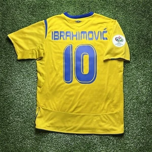 2006 Sweden Ibrahimovic Jersey Shirt Kit Home Large L Umbro Yellow World Cup 10 - Picture 1 of 14