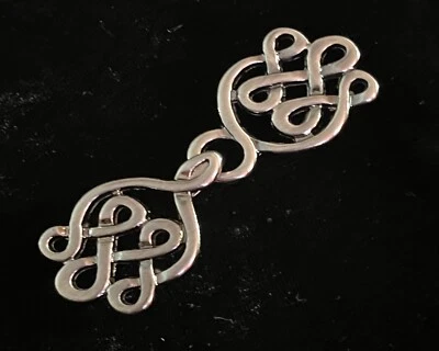 Celtic cloak clasp in silver metal.   this is a sew on style. - Image 1 of 4