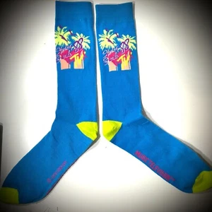 MTV SPRING BREAK 1988 CALZE retro blu brillante verde palma anni 80 uomo - Foto 1 di 2