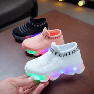 Socks Sport Sneakers Casual Shoes Children Baby Kids Girls Boys Letter Mesh Led - Picture 1 of 8