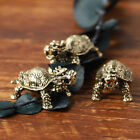 Retro Imitation Brass Dragon Turtle Figurine FengShui Key Chain Pendant OrnaA;be