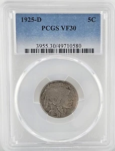 1925-D Buffalo Nickel PCGS VF30 - Picture 1 of 4