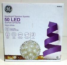GE 5.5-in Hanging Super Sphere Light Display With 50 White LED Lights