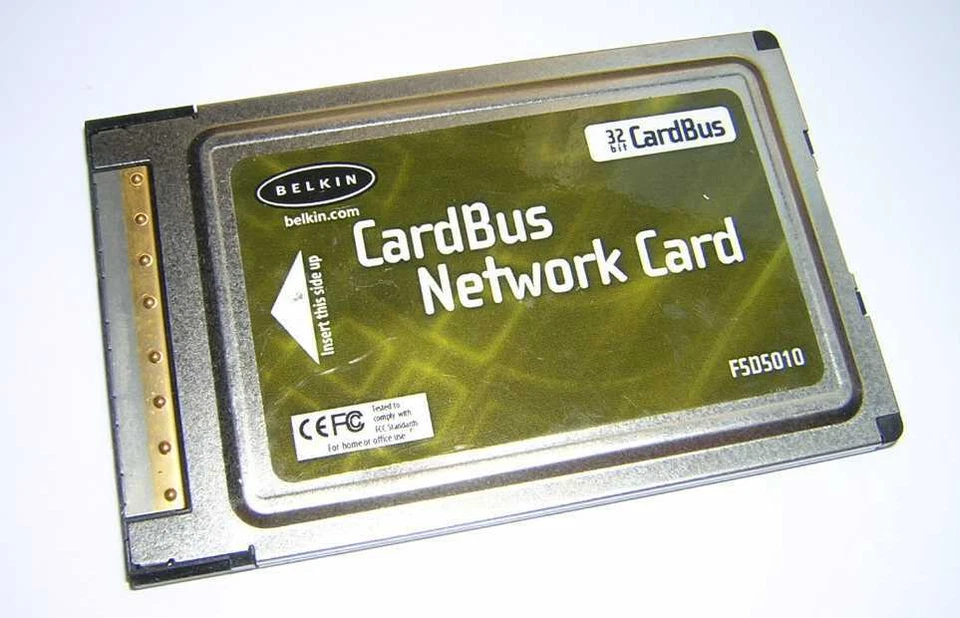 Adaptador LAN Ethernet Belkin 10/100 CardBus Tarjeta PC F5D5010 sin cable dongle Foto 1 de 1