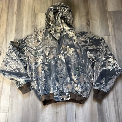 De Colección Mossy Oak Chaqueta con Capucha Ligera Caza Hecha en EE. UU. Chaqueta a Presión Camuflada 2XL Foto 1 de 4