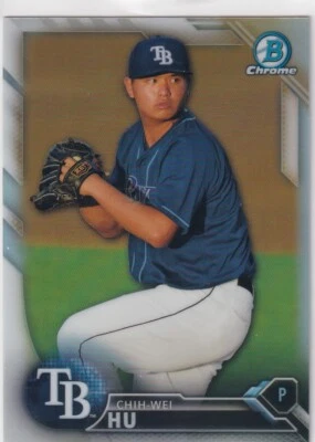 2016 BOWMAN CHROME REFRACTORS RC CHIH-WEI HU TAMPA BAY RAYS ROOKIE Z146 - Image 1 of 2