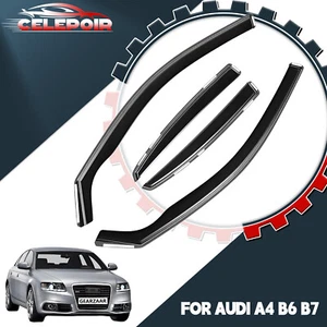 Wind Deflector For Audi A4 B6 B7 2000-2009 4 Door Saloon Tinted Rain Guard UK UK - Picture 1 of 12