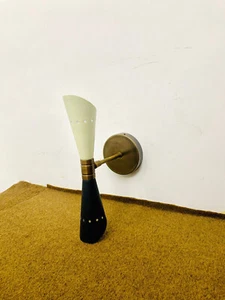 Wall Sconce 1950's Mid Century Brass Italian Diabolo Wall Sconce Light Fixture L - Picture 1 of 6