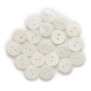 White Round Button 20pcs 10-18mm 2 Hole Buttons Clothing Scrapbook Sewing Decor - Picture 1 of 12