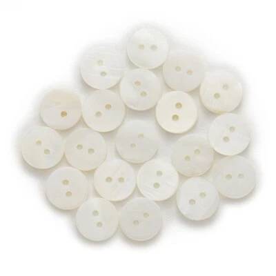 White Round Button 20pcs 10-18mm 2 Hole Buttons Clothing Scrapbook Sewing Decor - Image 1 of 4