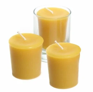 Candele votive 100% cera d'api - alto 2" e supporto votivo un vetro - Foto 1 di 19