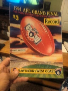 1991 AFL Football Record Grand Final Program Hawthorn v West Coast - Picture 1 of 9