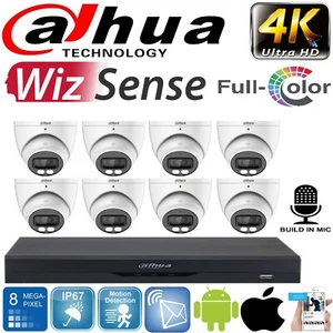SISTEMA DI SICUREZZA TELECAMERA DAHUA 4K 8MP A.I DVR CCTV COLORVU NIGHTVISION AUDIO CVI - Foto 1 di 13