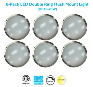 6 Pack 16" 26W LED Ceiling Light Bedroom Drawing Living Room Office Flush Mount - Picture 1 of 13