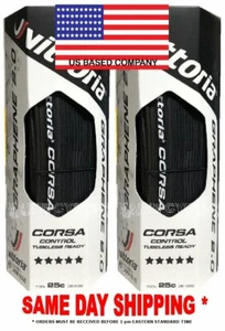 Copertina tubeless Vittoria Corsa Control G 2.0 TLR 700x25 tutta nera basata USA - Foto 1 di 2