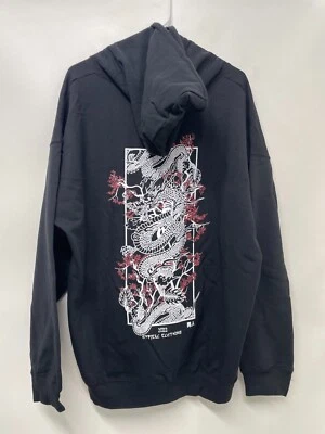 Boohoo Hombres L Gran Tamaño Caja Dragón Gráfico Sudadera con Capucha Sudadera Pullover Negro Foto 1 de 3