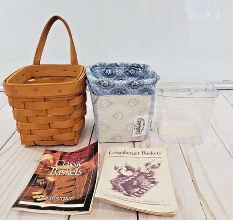 2000 LONGABERGER CHIVE BOOKING BASKET LINER PROTECTOR & PRODUCT CARD COMPLETE Cover