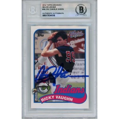 Charlie Sheen Autographed/Signed 2014 Topps MLC-RV Card Beckett 42018 - Image 1 of 2