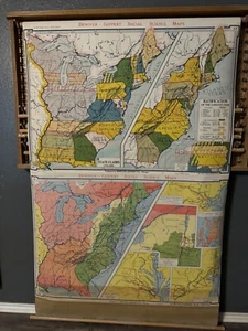 1963 DENOYER-GEPPERT 70x43” 1) Ratification 2) Revolutionary War 1775-1783 - Picture 1 of 15