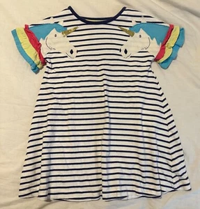 Mini Boden Unicorn Applique Dress Girls Size 5/6 - Picture 1 of 3