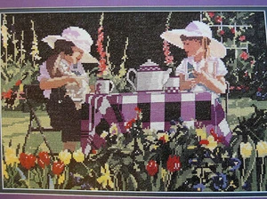 Holbert Punto de Cruz TÉ DE LA TARDE 135x210 Punto de Cruz 1993 4pg Folleto - Imagen 1 de 4