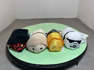 Disney Tsum Tsum Star Wars Plush lot of 4 cp3o storm trooper darth maul luke sky - Picture 1 of 5