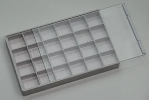 Behälter Teileaufbewahrung 24 Trennwände Schiebeabdeckung Kunststoff 7"x5 Reparatur Ersatzteile - Bild 1 von 3