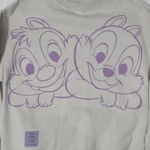 Sudadera ZARA x Disney Chip & Dale Happy Squirrels Marfil y Púrpura (13-14 Años) - Imagen 1 de 5