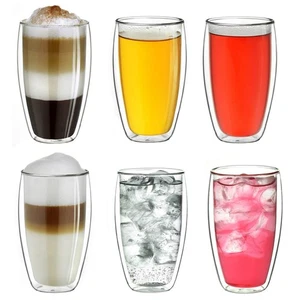 Creano doppelwandiges Thermoglas 400ml, großes Doppelwandglas 6er Set - Bild 1 von 6