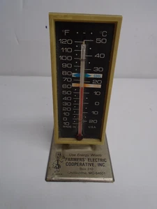 Vintage "READY KILOWATT" DESK THERMOMETER- Chillicothe, Mo., Farmers Elec. Coop - Picture 1 of 9