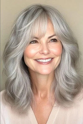 Парики короткие серые волны 13x4 парик с кружевной передней частью 100% человеческие волосы для модных женщин - Изображение 1 из 3