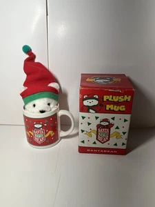 Taza de peluche Papá Noel Bear 1990 vintage nueva caja abierta - Imagen 1 de 11