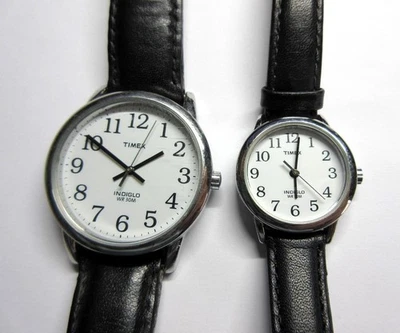 Lot of 2 Vintage TIMEX INDIGLOW WR30M Quartz MENS & LADIES WRISTWATCHES - Image 1 of 4