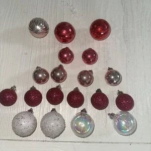 19er Set Mini rosa und klare Ornamente - Bild 1 von 1
