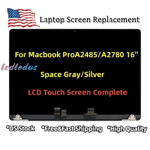 Screen Display For MacBook Pro 16" A2485/2780 LCD with Top Part Assembly Silver - Picture 1 of 7