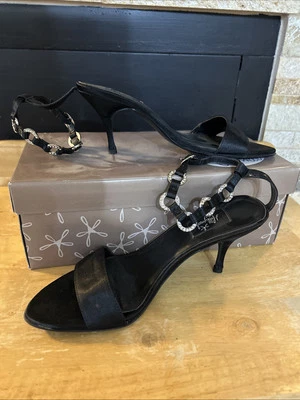 Hot in Hollywood Strappy Ankle Pumps Black Open Toe SIZE 6M w/Box - Image 1 of 4