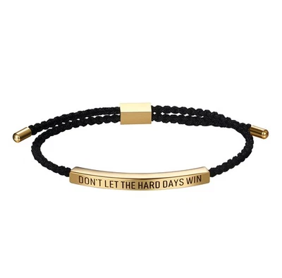 Don't Let The Hard Days Win Saying Braided Wrap Bracelet For Son Daughter Gift - Image 1 of 4