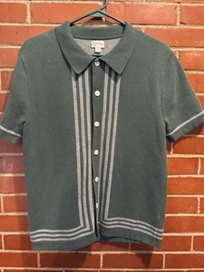 Knits For J. Crew Mens Button Up Shirt Size Small Green EUC - Picture 1 of 4