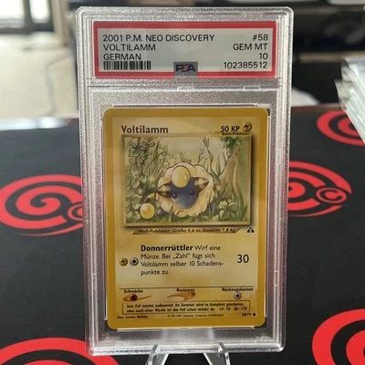 PSA 10 Voltilamm - Mareep NEO Discovery GERMAN 58 - POP 2 - Image 1 of 2