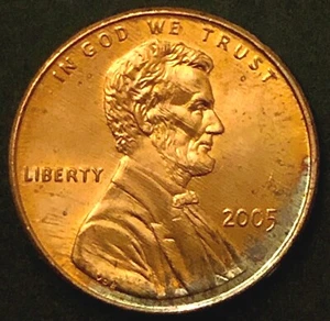 2005-P - CENTAVO TRASERO CONMEMORATIVO DE LINCOLN - AU BU - MONEDA TONIFICADA - Imagen 1 de 2