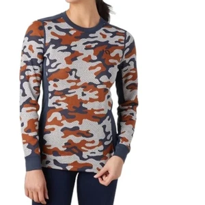 Kari Traa Blue Tan Camo Wool Blend Kongle Long Sleeve Base Layer Top Medium - Picture 1 of 7